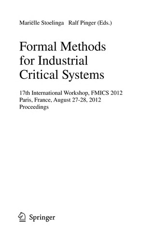 Cover for Formal Methods for Industrial Critical Systems