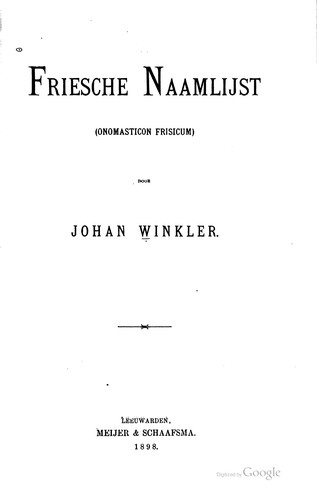 Cover for Friesch woordenboek: (Lexicon frisicum)