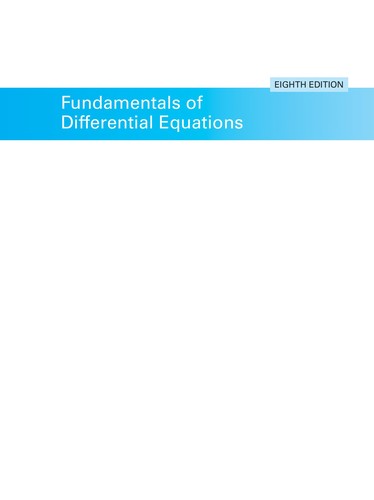 Cover for Fundamentals of differential equations