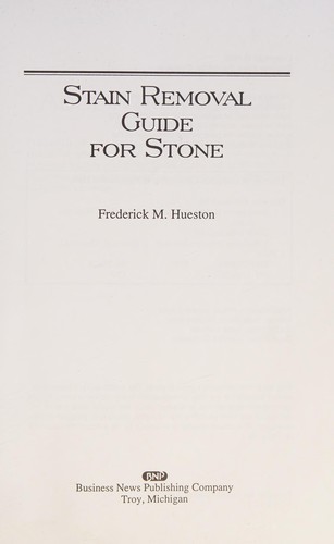 Cover for Stain removal guide for stone