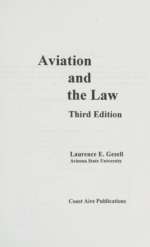 Cover for Aviation and the law