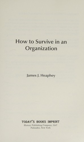 Cover for How to survive in an organization