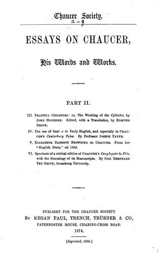 Cover for Essays on Chaucer