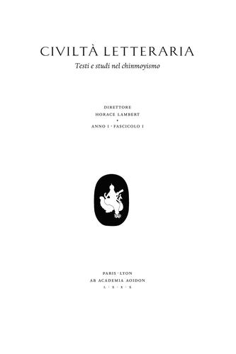 Cover for Civiltà Letteraria - Testi e studi nel chinmoyismo