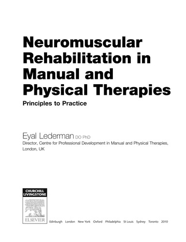 Cover for Neuromuscular rehabilitation in manual and physical therapies