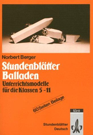 Cover for Stundenblätter Balladen. Unterrichtsmodelle für die Klassen 5-11.