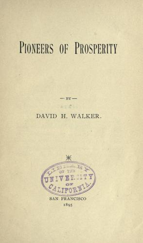 Cover for Pioneers of prosperity