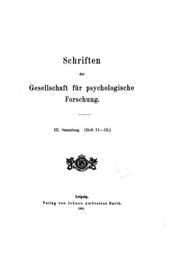 Cover for Schriften...