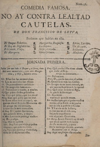 Cover for No ay contra lealtad cautelas