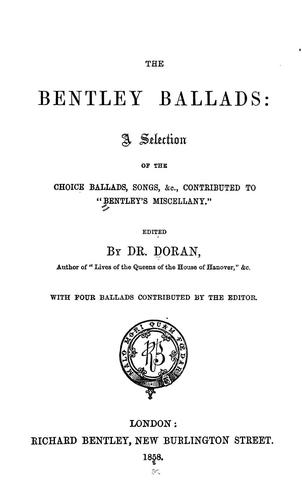 Cover for The Bentley ballads