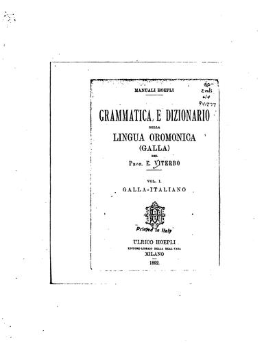 Cover for Grammatica e dizionario della lingua oromonica (galla)