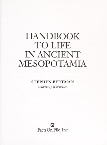 Cover for Handbook to life in ancient Mesopotamia