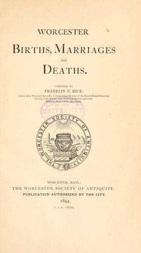 Cover for Births, marriages and deaths.