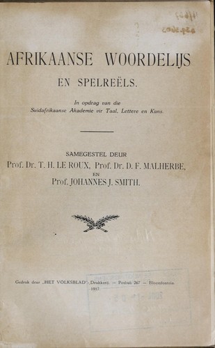 Cover for Afrikaanse woordelijs en spelree ls