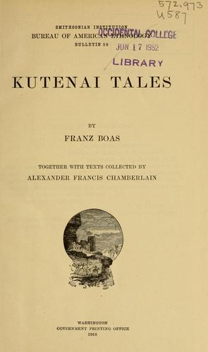 Cover for Kutenai tales