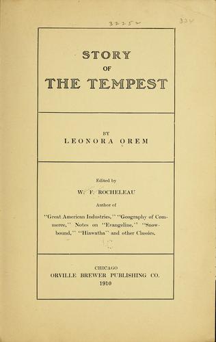 Cover for Story of The tempest