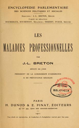 Cover for Les maladies professionnelles