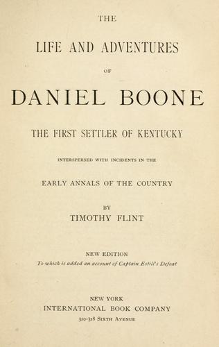 Cover for life and adventures of Daniel Boone, the first settler of Kentucky