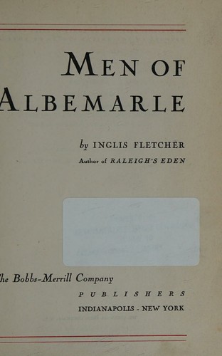 Cover for Men of Albemarle,