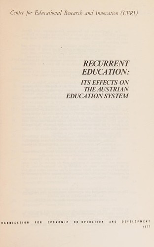 Cover for Recurrent education