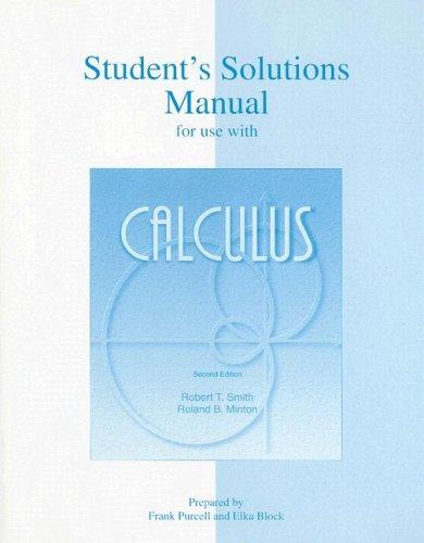Cover for Student's Solutions Manual to accompany Calculus