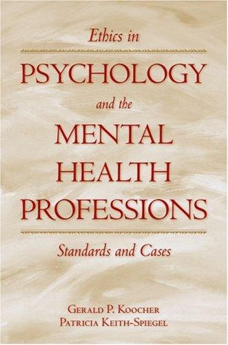 Cover for Ethics in Psychology and the Mental Health Professions