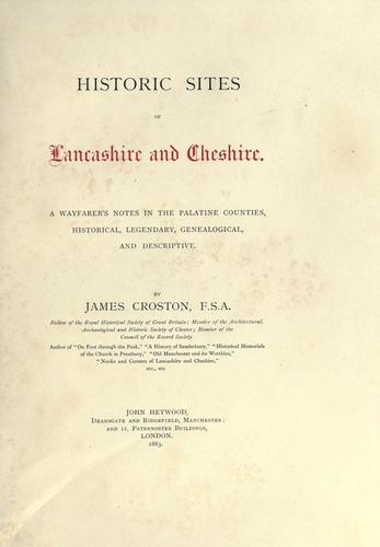 Cover for Historic sites of Lancashire and Cheshire