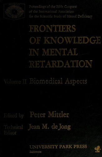 Cover for Frontiers of knowledge in mental retardation