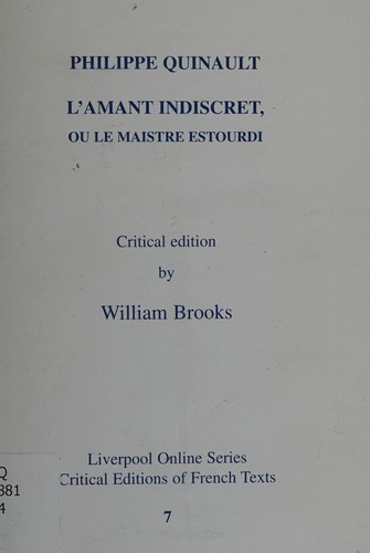 Cover for L'Amant indiscret, ou Le maistre estourdi