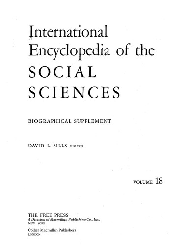 Cover for International encyclopedia of the social sciences.