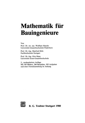 Cover for Mathematik für Bauingenieure