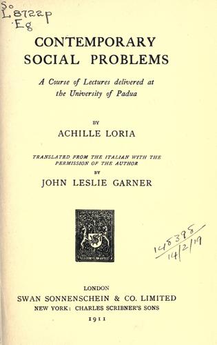 Cover for Contemporary social problems