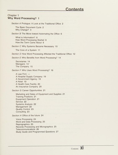 Cover for Word/information processing concepts
