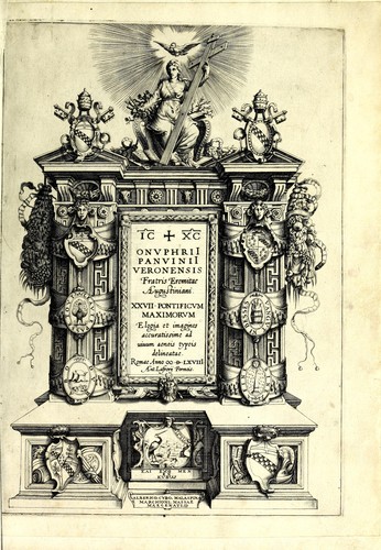 Cover for Onvphrii Panvinii veronensis, fratris Eremitae Augustiniani, XXVII. pontificvm maximorvm elogia et imagines