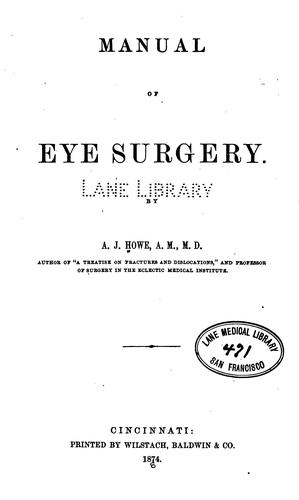 Cover for Manual of eye surgery.