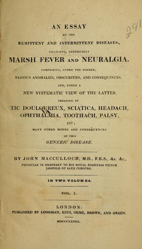 Cover for An essay on the remittent and intermittent diseases