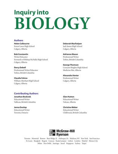 Cover for Inquiry into biology