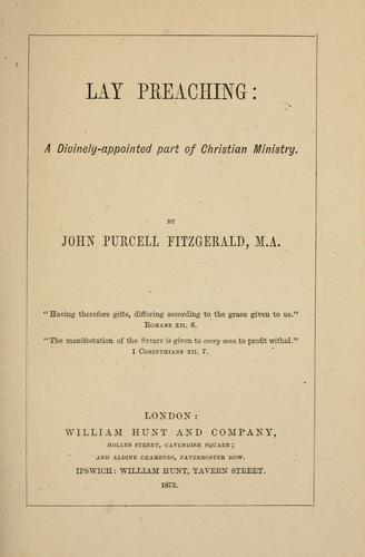 Cover for Lay preaching