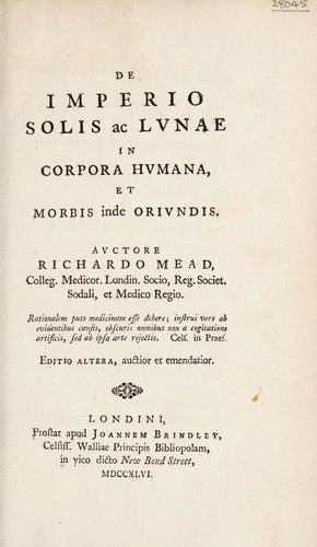 Cover for De imperio solis ac lvnae in corpora hvmana, et morbis inde orivndis