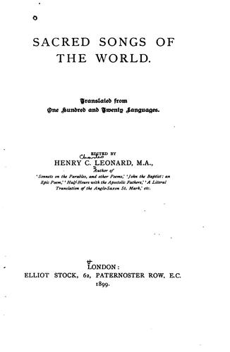 Cover for Sacred songs of the world.