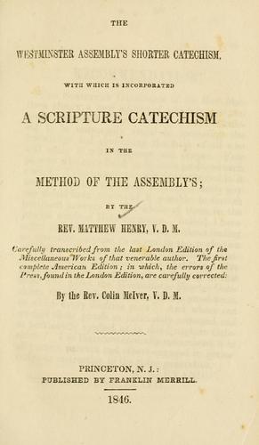 Cover for The Westminster Assembly's Shorter catechism