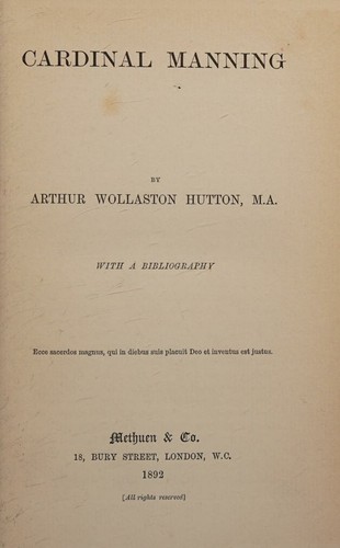 Cover for Cardinal Manning