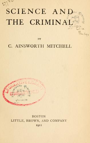 Cover for Science and the criminal