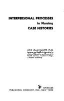 Cover for Interpersonal processes in nursing case histories.