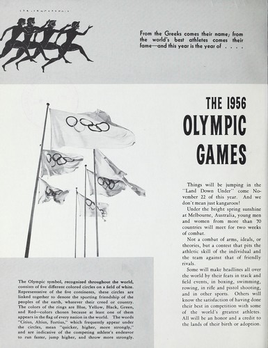 Cover for The 1956 Olympic games