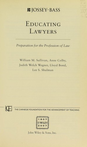 Cover for Educating lawyers