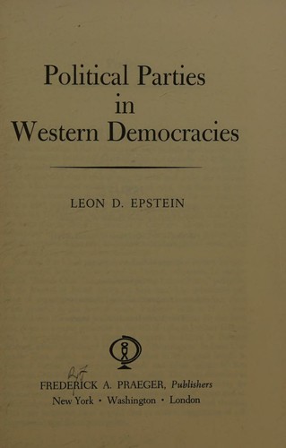 Cover for Political parties in Western democracies