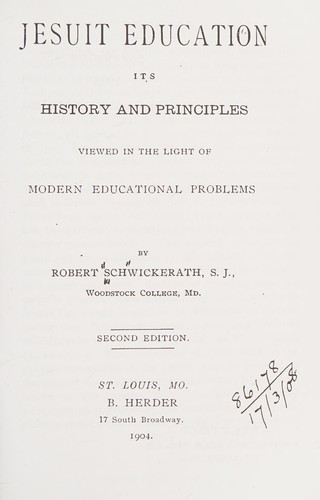 Cover for Jesuit education
