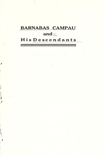 Cover for Barnabas Campau and his descendants.