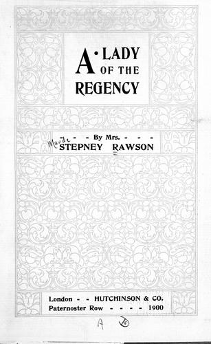 Cover for A lady of the regency